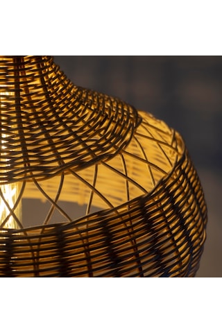 Zümrüt Cloud Doğal Bambu Rattan Sarkıt Avize 40 CM