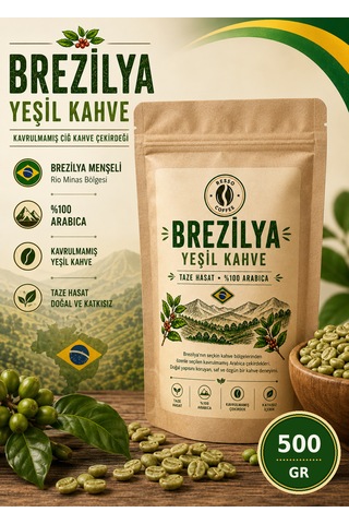 Brezilya %100 Arabica Yeşil & Çiğ Kahve Çekirdeği 500 Gr. Çekirdek