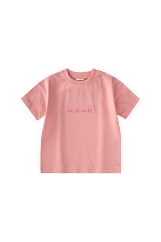Cigit Slogan Baskılı T-shirt 2-10 Yaş Pembe