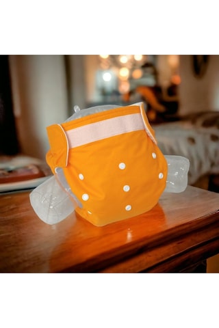 Baby Ybb Yıkanabilir Bebek Bezi Cepli Turuncu Renk Cırt Cırtlı 8kg-18kg Standart