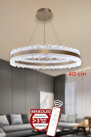 3 Renk Işıklı Kumandalı Modern Sarkıt Led Avize Ledli Avize Salon ESKİTME BAL