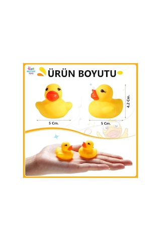 3 Adet Ses Çıkaran Vinil Ördek Banyo Oyuncağı Sevimli Ördekler 5 Cm.