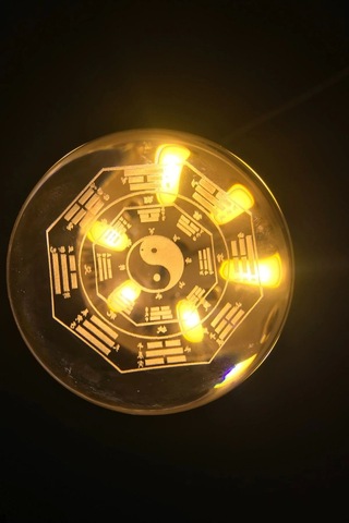 3d Led Işık Cam Küre Tek Renk Gece Lambası Yin Yan 8 Cm Mega Boy Çok Renkli