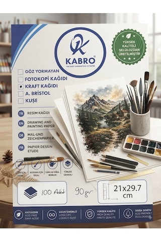 Premium Kraft Kağıt A4 90 Gr 100 Lü 21x29,7 Cm Yazıcı, Baskı Ve El İşi Kağıdı