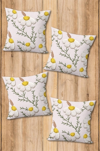 Dijital Baskılı Yumuşak Dokulu 4 Lü Kırlent Kılıfı Takımı 43x43 Cm Krl0081 Renkli