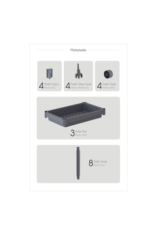 3 Katlı Banyo Raf Ünitesi Banyo Düzenleyici Şampuanlık Havluluk Dolap Siyah Siyah