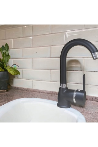 Mintev Siyah Ultra Lüx Komple Set Mutfak Evye Lavabo Ve Banyo Bataryası Siyah