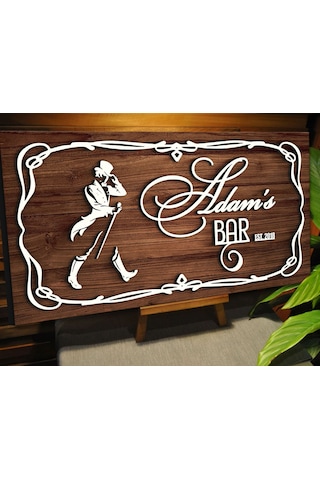 Bk Gift Kişiye Özel Kabartma Tasarım Ahşap Bar Tabelası, Home Bar Tabela, Rustik Ev Dekorasyonu, Duvar Dekoru-17