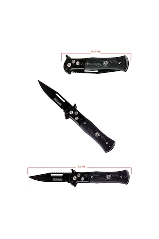 Janva Tiger Çakı 22 Cm Siyah Çelik Çakı Kamp Piknik Orman Ağaç Aşılama Çakısı Outdoor Siyah Siyah