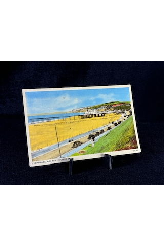 İngiltere Marimex British Made Promenade & Pier, Colwyn Bay Postcard Marimex Ltd. No. Cb.605 1950s Hafif Lekeli