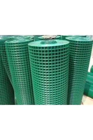 Pvc Kaplı Puntalı Yeşil Tel 12x12 Gözaralıklı 100 Cm Eninde-kafes Teli-kümes Teli 1x2metre