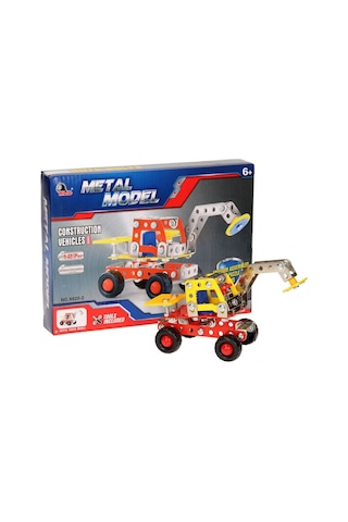 Metal Yapı İnşaat Seti 127 Parça Vinç İş Makinesi - Eğitici Vidalamalı Montaj Oyuncağı 6+ Yaş