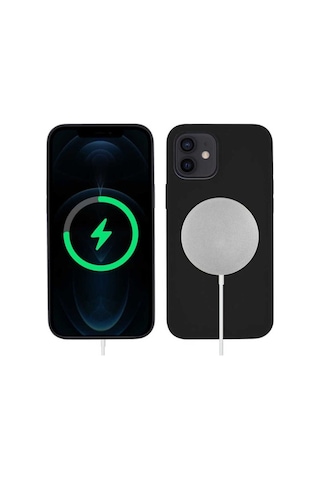 Apple Uyumlu iPhone 12 Mini Kılıf Zore Silksafe Wireless Kapak Siyah