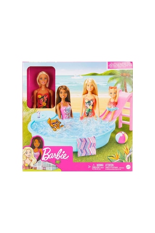 Barbie Ve Eğlenceli Havuzu Oyun Seti - Barbie Bebekli Ve Kaydıraklı Yaz Eğlencesi