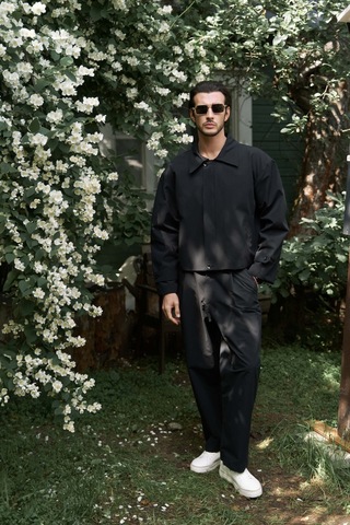 Sergio Düğmeli Siyah Erkek Pantolon Siyah