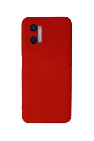 Oppo A96 Kılıf Nano İçi Kadife Silikon - Kırmızı Renkli