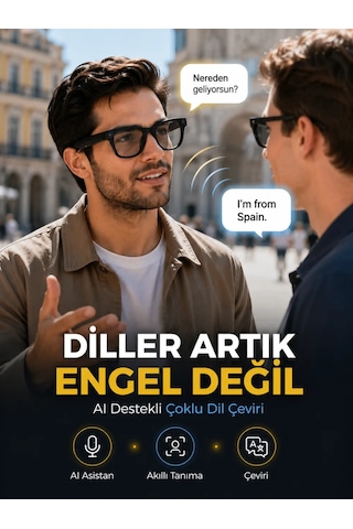 Astraltech Özellikli Siyah 3 Lensli Akıllı Kamera Gözlüğü Bluetooth Görüşme Müzik Kontrolü