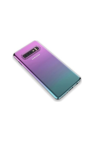 Samsung Galaxy S10 Plus İle Uyumlu Kılıf Şeffaf Kamera Korumalı Esnek Silikon Telefon Kılıfı Kapak