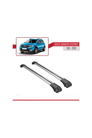 Dacia Sandero Stepway 2012-2020 Arası İle Uyumlu Ace-1 Ara Atkı Tavan Barı Gri