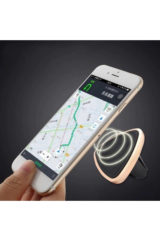 Magnetic Air Vent Araç Içi Telefon Tutucu Mini Üçgen-Gold