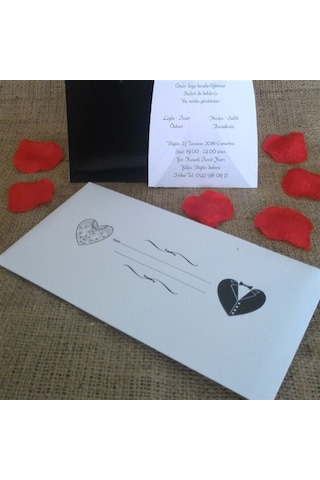 Farklımarket Gelin Damat Baskılı Zarf - 90 Gr. - 1. Hamur (100 Adet)