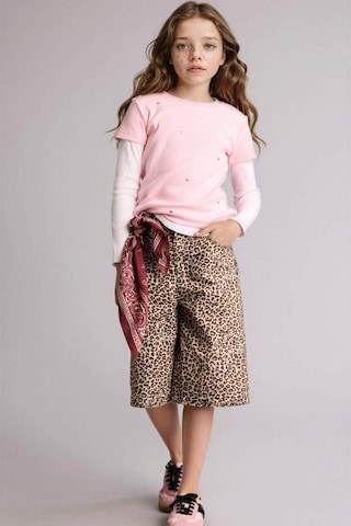 Defacto Leopar Desenli Gabardin Şort Kız Çocuk H6053a826smbg276 Bej-bg276