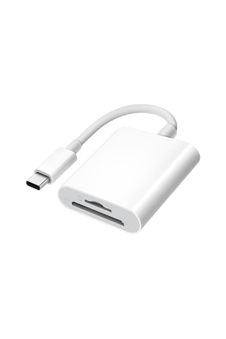 Hombey Usb-c Çift Yuva Kart Okuyucu - Sd/tf/cf Desteği,  16/15 Ve Type-c Cihazlar İçin, Fotoğraf/vide Transferi, Kompakt Beyaz