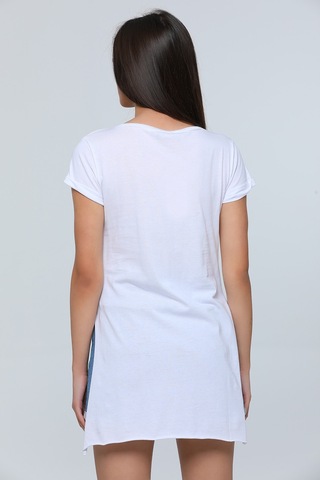 Winmoda34 Yırtmaçlı Tshirt Beyaz