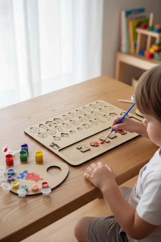 Ahşap Boyanabilir Sayılar Ve Matematik - Kendin Yap Dıy Etkinlik Seti