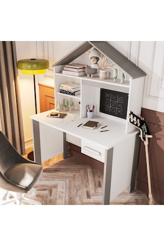 Meltem Kids Cozy Gri Çocuk Odası Çalışma Masası Gri
