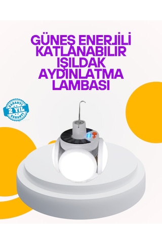 Solar Enerjili Katlanabilir Led Kamp Ve Bahçe Lambası