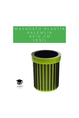 Masaüstü Plastik Kalemlik 6x10 Cm Renkli Mavi