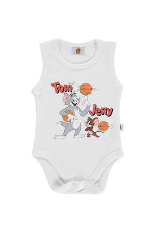 Civil Baby Tom And Jerry Baskılı 3-18 Ay Çıtçıtlı Badi - Ekru