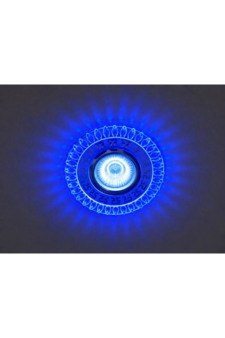 1 Adet Noas Yl65 1757 Flora Led Çerçeveli 4000k + Mavi Yuvarlak Kristal Cam Spot Gu10 Duy Çok Renkli