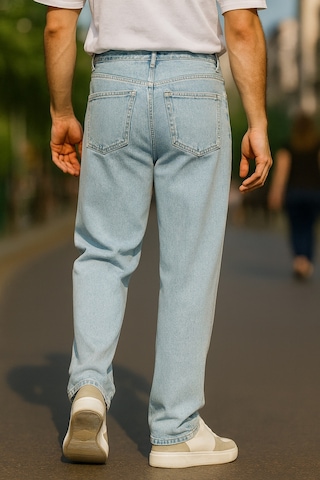 Cedy Denim Yüksek Kalite Baggy Fit Jean Leon Yüksek Bel Bol Kesim Kot Pantolon C352 Mavi
