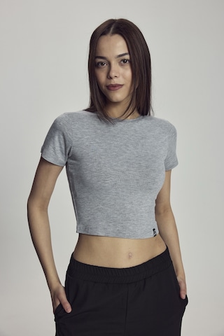 Scorp Lyra Kadın Crop Bambu Tişört Gri Standart