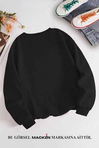 Macklin Unisex Kadın Erkek Battle With Medusa Özel Tasarım Baskılı Bisiklet Yaka Sweatshirt Siyah Mck1342 Siyah