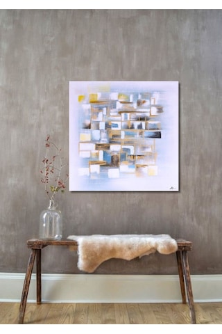 Modern Büyük Boy El Yapımı Yağlı Boya Tablo 115x116cm Hij4064xl