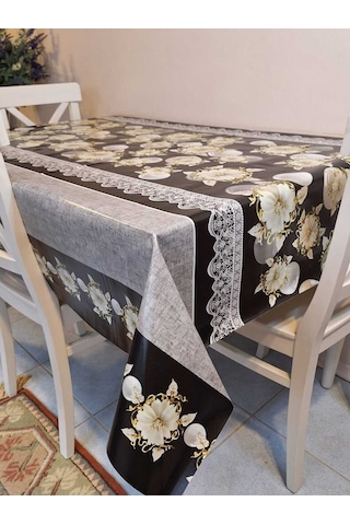 Elyaflı Pvc Masa Örtüsü Modern, Dayanıklı, Silinebilir Ve Şık Görünüm Mrl193 Siyah