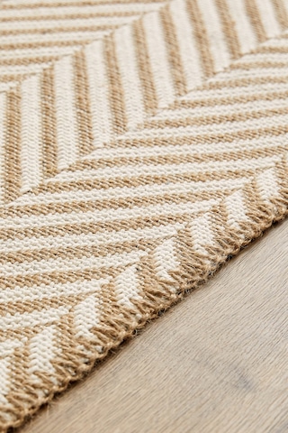 Ocean Home Textile Ekru Renk Balıksırtı Jüt Halı Kilim 120 X 180 Cm