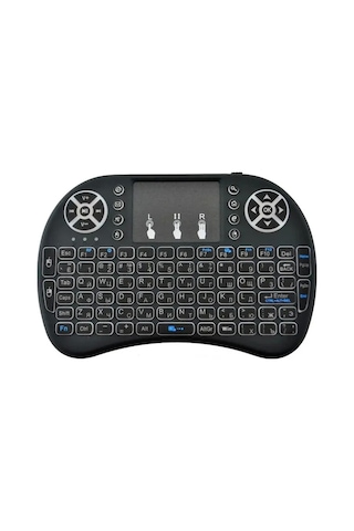 Smart Tv Box Ps3 Uyumlu Kablosuz Dokunmatik Işıklı Şarjlı Touchpadli Mini Q Klavye