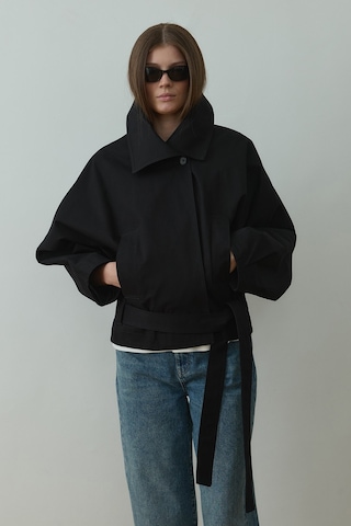 Suud Collection Siyah Millie Yarasa Kol Trençkot