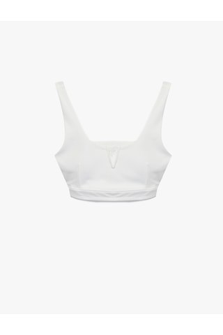 Koton V Yaka Kolsuz Slim Fit Sporcu Sütyeni Beyaz 6sak30129nk Beyaz