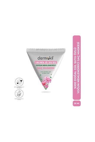 Dermokil %100 Doğal Gül Suyu Yoğun Nemlendirici Saç Maskesi 25 Ml