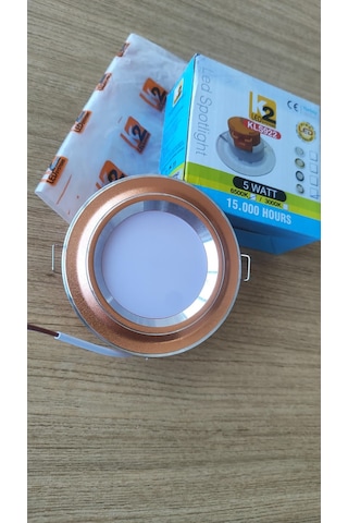 K2 Led Kls-922 5w Sıva Altı Gömme Led Spot - Bakır Çerçeve Beyaz Işık 6.7 Cm Delik / 9.8 Cm Dış Çap