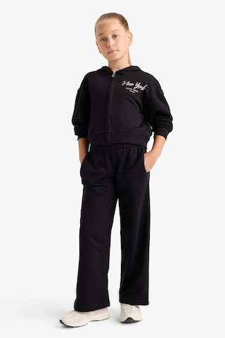 Defacto Kız Çocuk 2li Takım Baskılı Kapüşonlu Sweatshirt Eşofman Altı E6417a825aubk81 Siyah