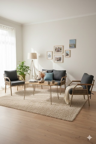 Ard & Garden Daisy Makrome Örgülü 211 Masalı Antrasit Balkon & Bahçe Mobilyası Seti Balkon Takımı Antrasit