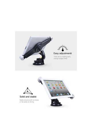 Tongxida 360 Döndürme Araba Tablet Tutucu, İpad Ve Cbtx 7-11 İnç İçin Kamera Vantuzlu Panel Siyah