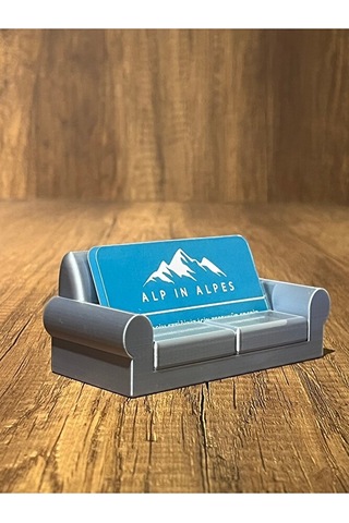 Oval Koltuk Kartvizitlik Gümüş Renk