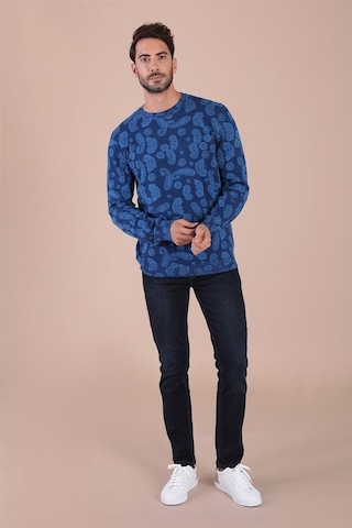 Ferraro Bisiklet Yaka Pamuk Ipek Kazak - Saks Saks (490432797) Saks